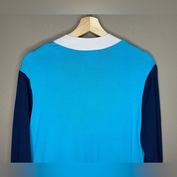 Lands' End Women's Turquoise and Navy Colorblock Duster Cardigan Bold Size XL - Picture 9 of 16